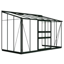 12' X 6' Halls Cotswold Broadway 126 Green Lean-To Greenhouse (3.76m X 1.93m) -Zen Gardenia Sales v01716 12x6 halls cotswold broadway lean to greenhouse green cutout min