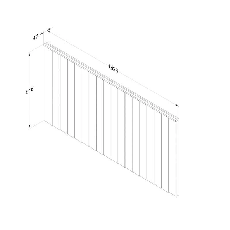 Forest 6' X 3' Brown Pressure Treated Vertical Closeboard Fence Panel (1.83m X 0.92m) 4 Forest 6' X 3' Brown Pressure Treated Vertical Closeboard Fence Panel (1.83m X 0.92m) - Image 2