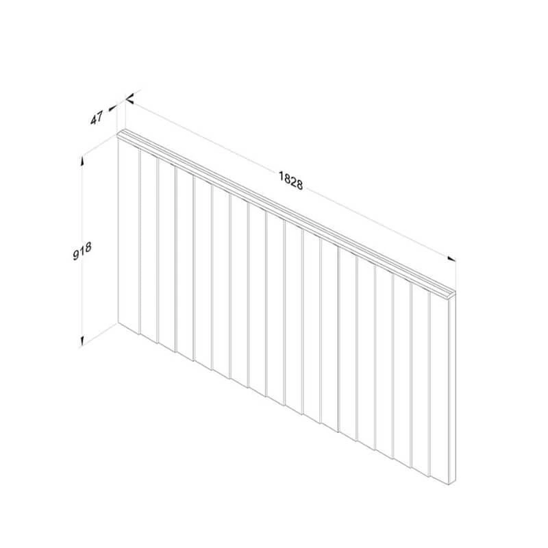Forest 6' X 3' Pressure Treated Vertical Closeboard Fence Panel (1.83m X 0.92m) 4 Forest 6' X 3' Pressure Treated Vertical Closeboard Fence Panel (1.83m X 0.92m) - Image 2