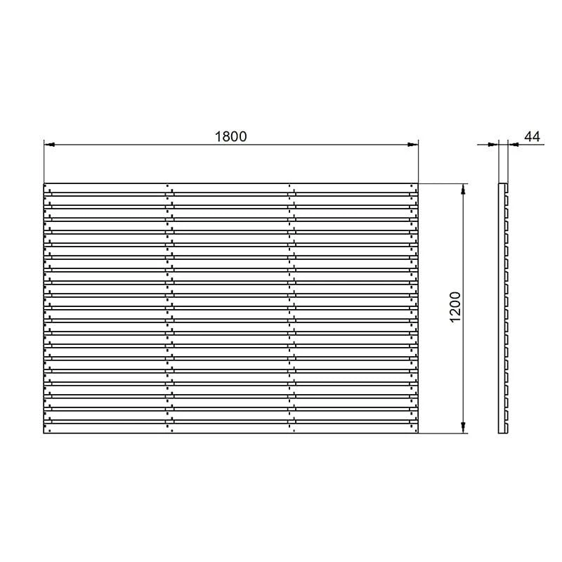 Forest 6' X 4' Pressure Treated Contemporary Slatted Fence Panel (1.8m X 1.2m) 4 Forest 6' X 4' Pressure Treated Contemporary Slatted Fence Panel (1.8m X 1.2m) - Image 2
