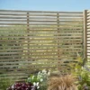 Forest 6' X 5' Pressure Treated Contemporary Slatted Fence Panel (1.8m X 1.5m) -Zen Gardenia Sales venh5 slatted fence panel 1 5m high insitu2 min 1