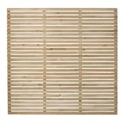 Forest 6' X 6' Pressure Treated Contemporary Slatted Fence Panel (1.8m X 1.8m) -Zen Gardenia Sales venh6hd 2