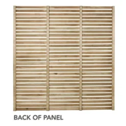 Forest 6' X 6' Pressure Treated Contemporary Slatted Fence Panel (1.8m X 1.8m) -Zen Gardenia Sales venh6hd 4