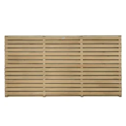 Forest 6' X 3' Pressure Treated Contemporary Double Slatted Fence Panel (1.8m X 0.91m) -Zen Gardenia Sales venhhm3 6x3 pressure treated contemporary double slatted fence panel cutout1 min