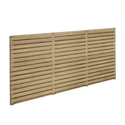 Forest 6' X 3' Pressure Treated Contemporary Double Slatted Fence Panel (1.8m X 0.91m) -Zen Gardenia Sales venhhm3 6x3 pressure treated contemporary double slatted fence panel cutout2 min