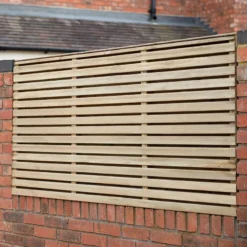 Forest 6' X 3' Pressure Treated Contemporary Double Slatted Fence Panel (1.8m X 0.91m)