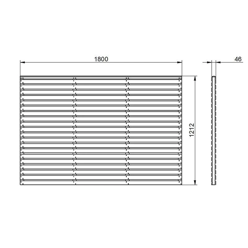 Forest 6' X 4' Pressure Treated Contemporary Double Slatted Fence Panel (1.8m X 1.2m) 4 Forest 6' X 4' Pressure Treated Contemporary Double Slatted Fence Panel (1.8m X 1.2m) - Image 2