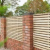 Forest 6' X 4' Pressure Treated Contemporary Double Slatted Fence Panel (1.8m X 1.2m) -Zen Gardenia Sales venhhm4 double sided slatted panel 1 2m high insitu1 min 1
