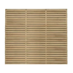 Forest 6' X 5' Pressure Treated Contemporary Double Slatted Fence Panel (1.8m X 1.5m) 11 Forest 6' X 5' Pressure Treated Contemporary Double Slatted Fence Panel (1.8m X 1.5m) -Zen Gardenia Sales venhhm5 double sided slatted panel 1 5m high cutout1 min