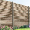 Forest 6' X 6' Pressure Treated Contemporary Double Slatted Fence Panel (1.8m X 1.8m) -Zen Gardenia Sales venhhm6hd double side slatted panel 1 8m main